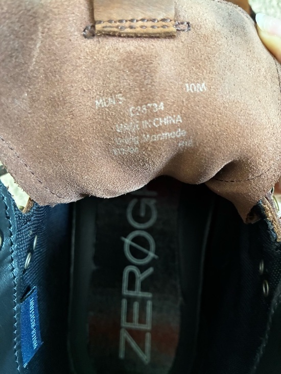 Cole Haan Brown Leather Lace-Up Hiking Boots with Black Collar